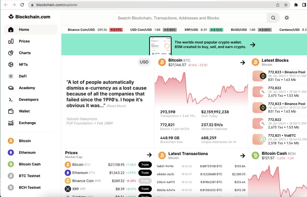 Screenshot of fees (in satoshis) associated with Bitcoin transactions