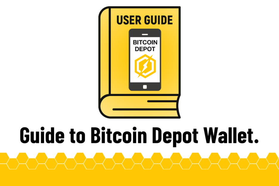 Image of Yellow Bitcoin Depot Wallet user guide on white background